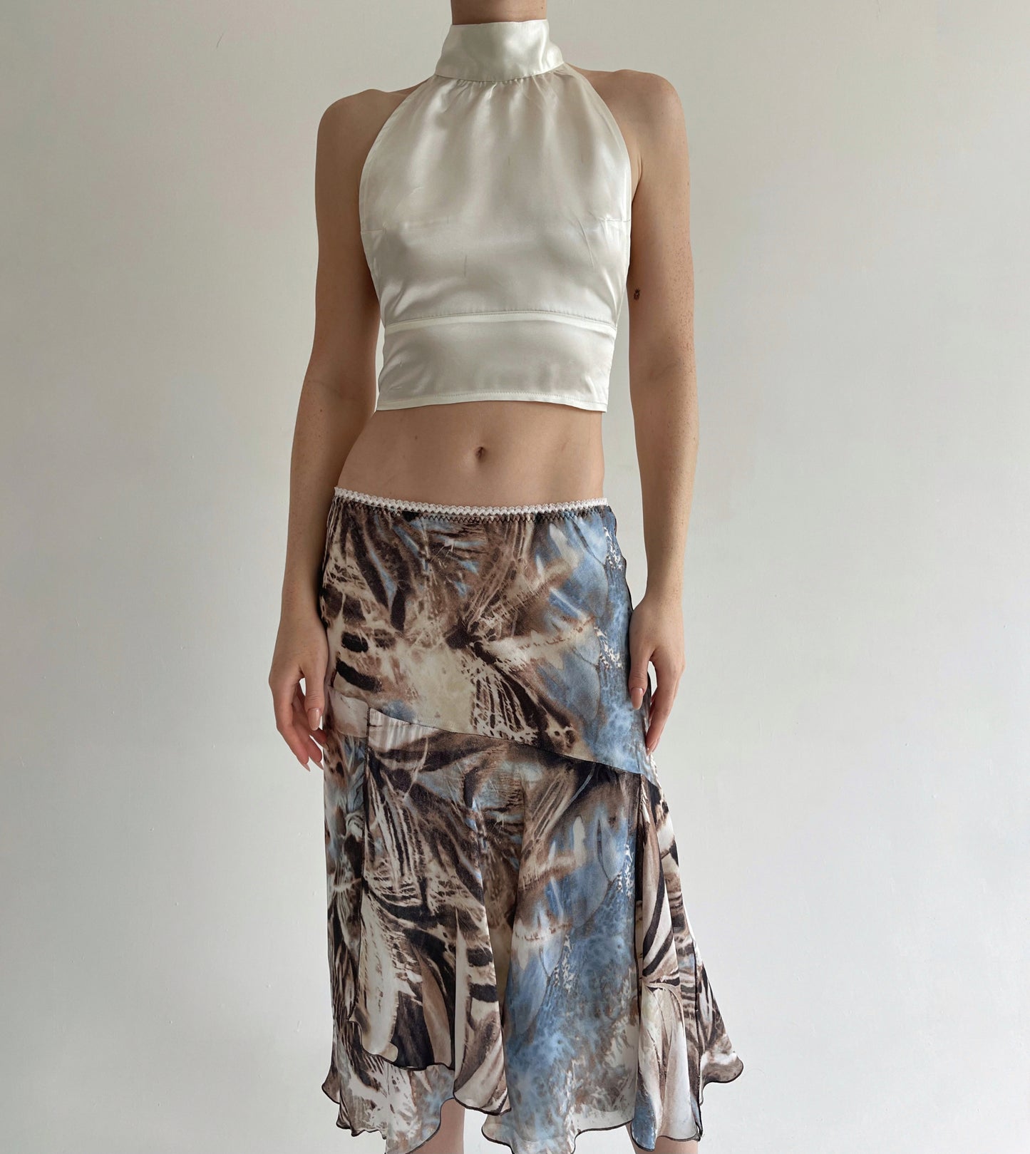 Vintage midi printed skirt