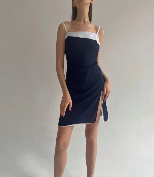 Vintage La Perla navy blue mini dress