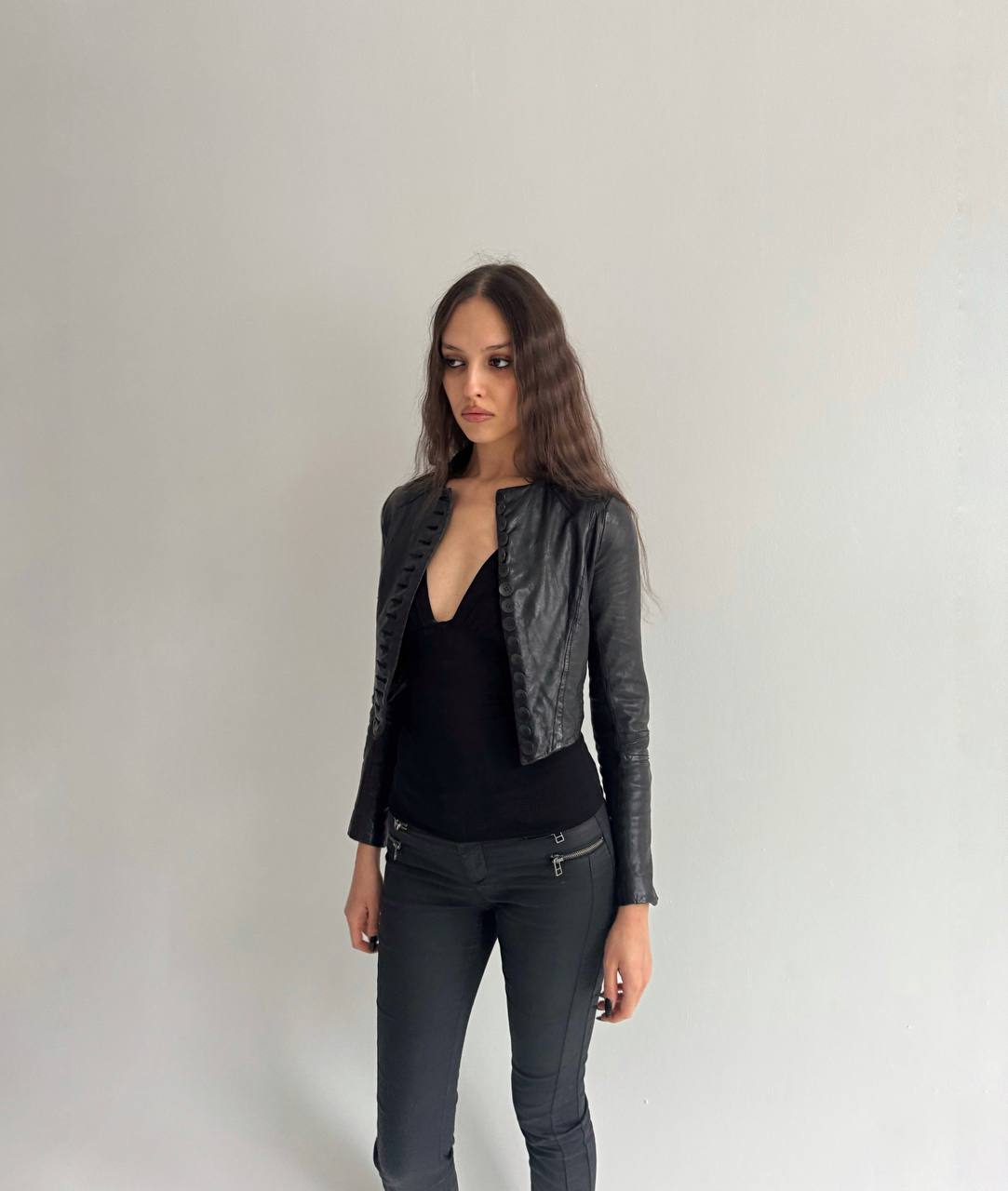 Avant garde genuine leather jacket