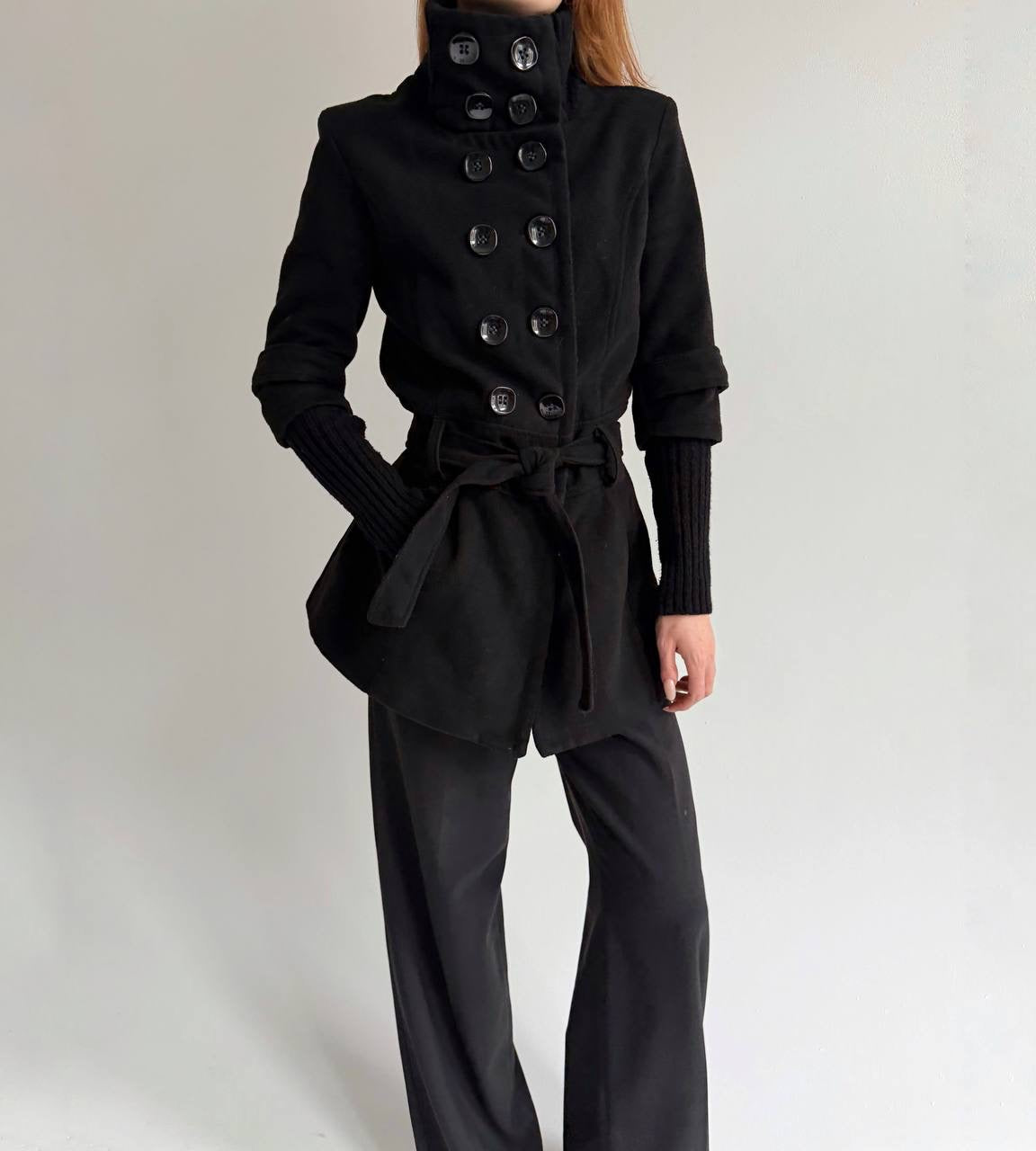 Vintage viscose blend coat with belt