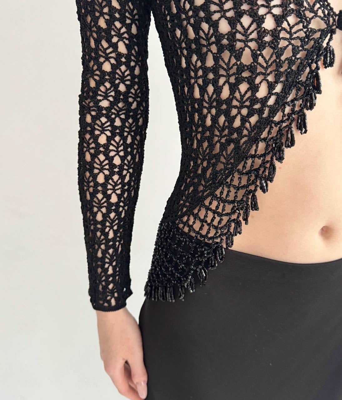 Vintage viscose crochet cardigan ю