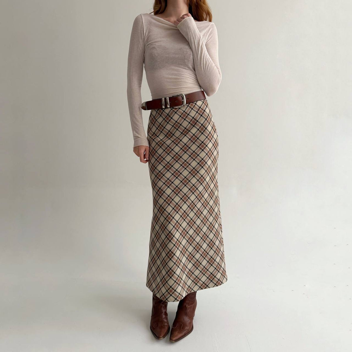 Vintage 99% wool maxi skirt