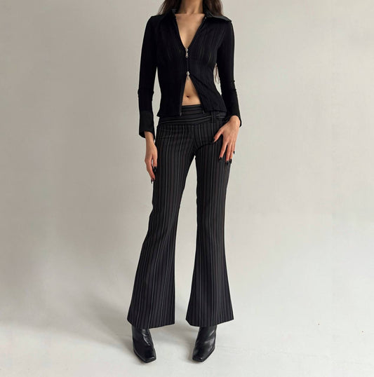 Vintage flared striped pants