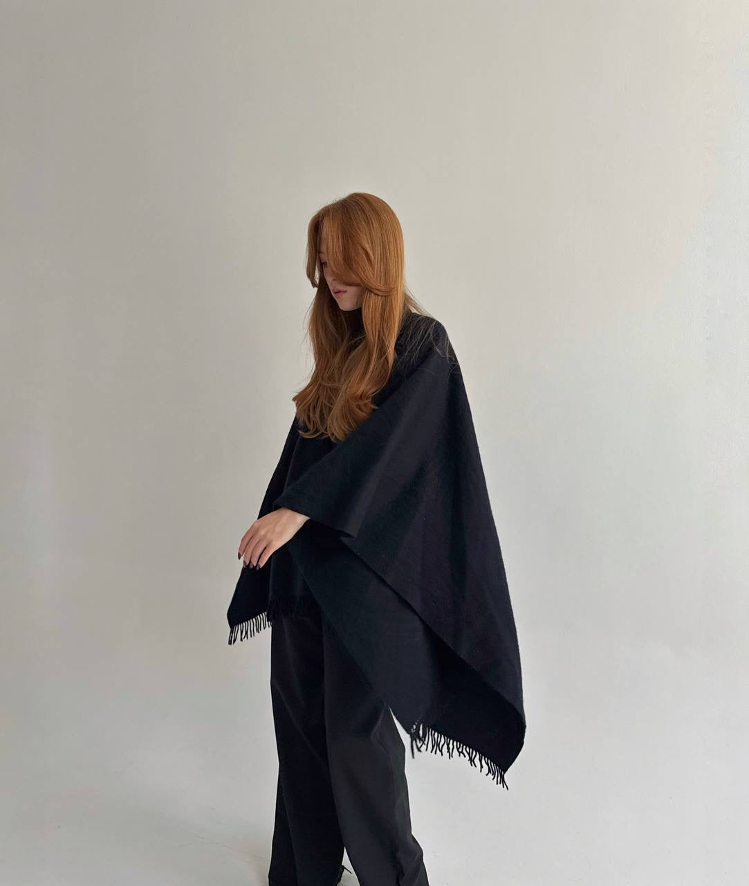 Vintage black coat poncho