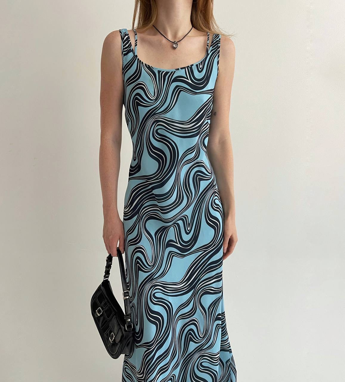 Vintage viscose printed dress