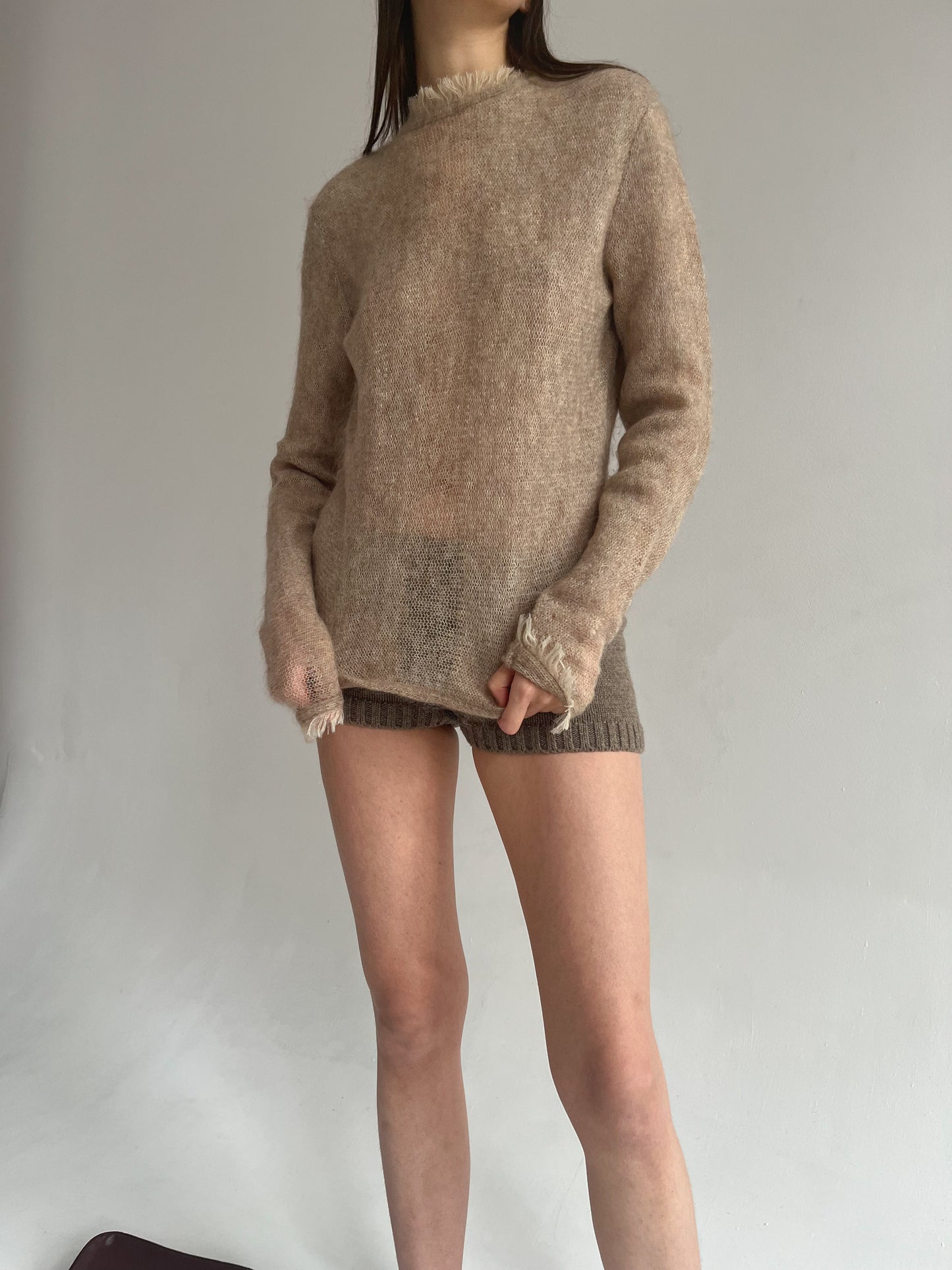 Roberto Cavalli mohair beige oversized sweater