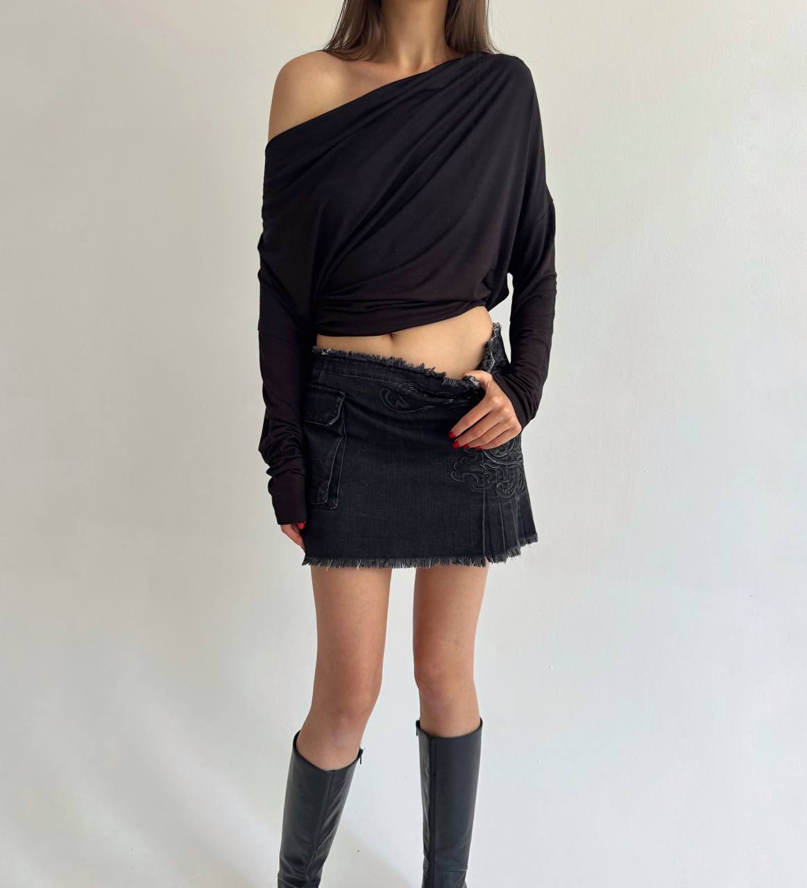 Vintage viscose draped blouse