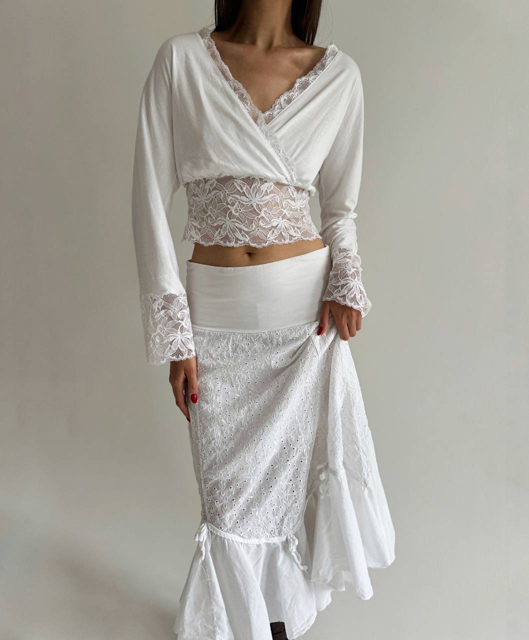 Vintage viscose Austrian lace top