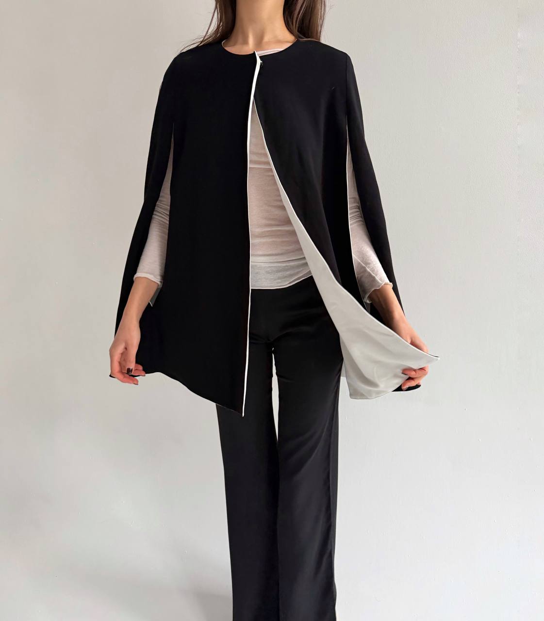 Anne Fontain viscose reversible poncho