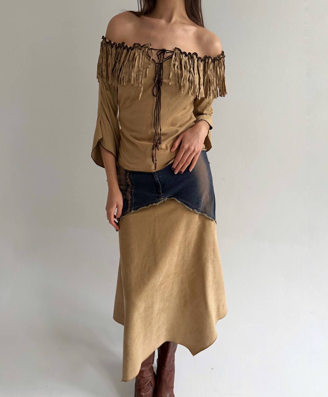 Vintage blouse with fringe