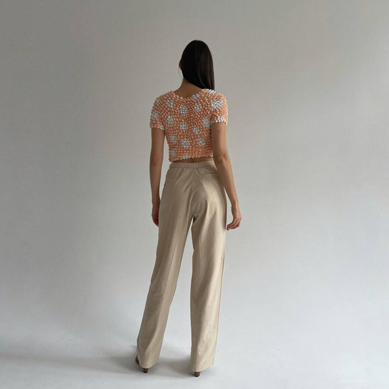 Vintage Escada checked beige pants