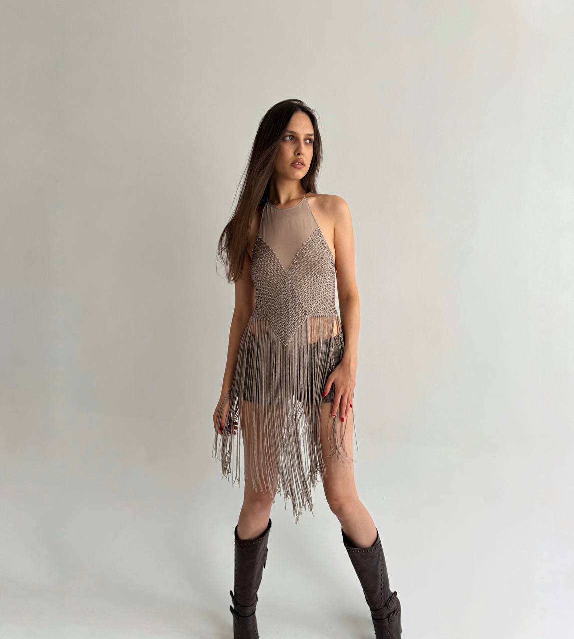 Vintage pure silk Max Mara top with tassels