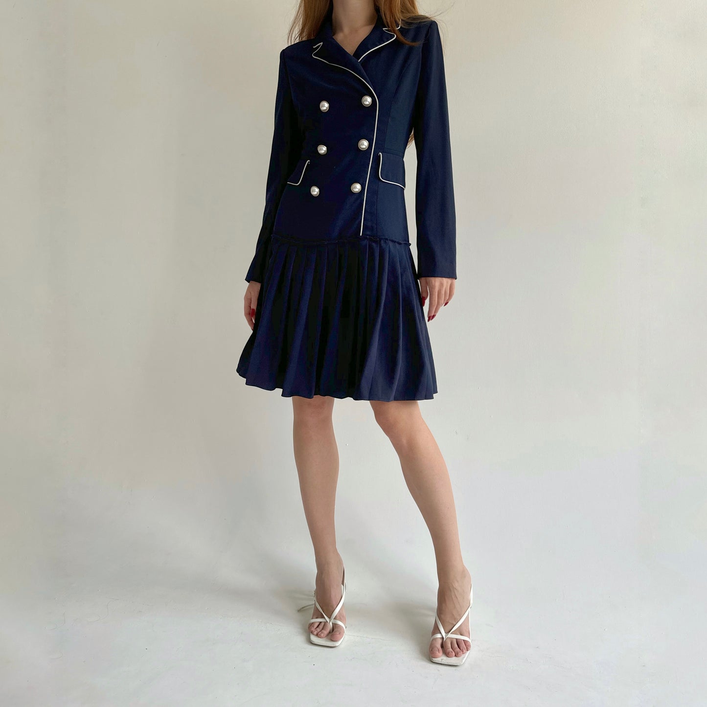 Vintage navy blue Japanese vibe dress