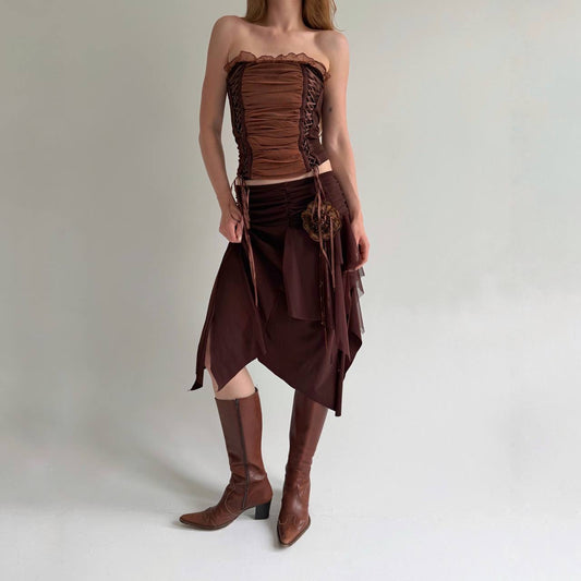 Vintage fairycore 2 piece brown set