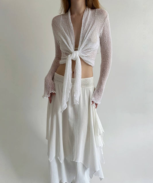 Vintage rayon handmade crochet top