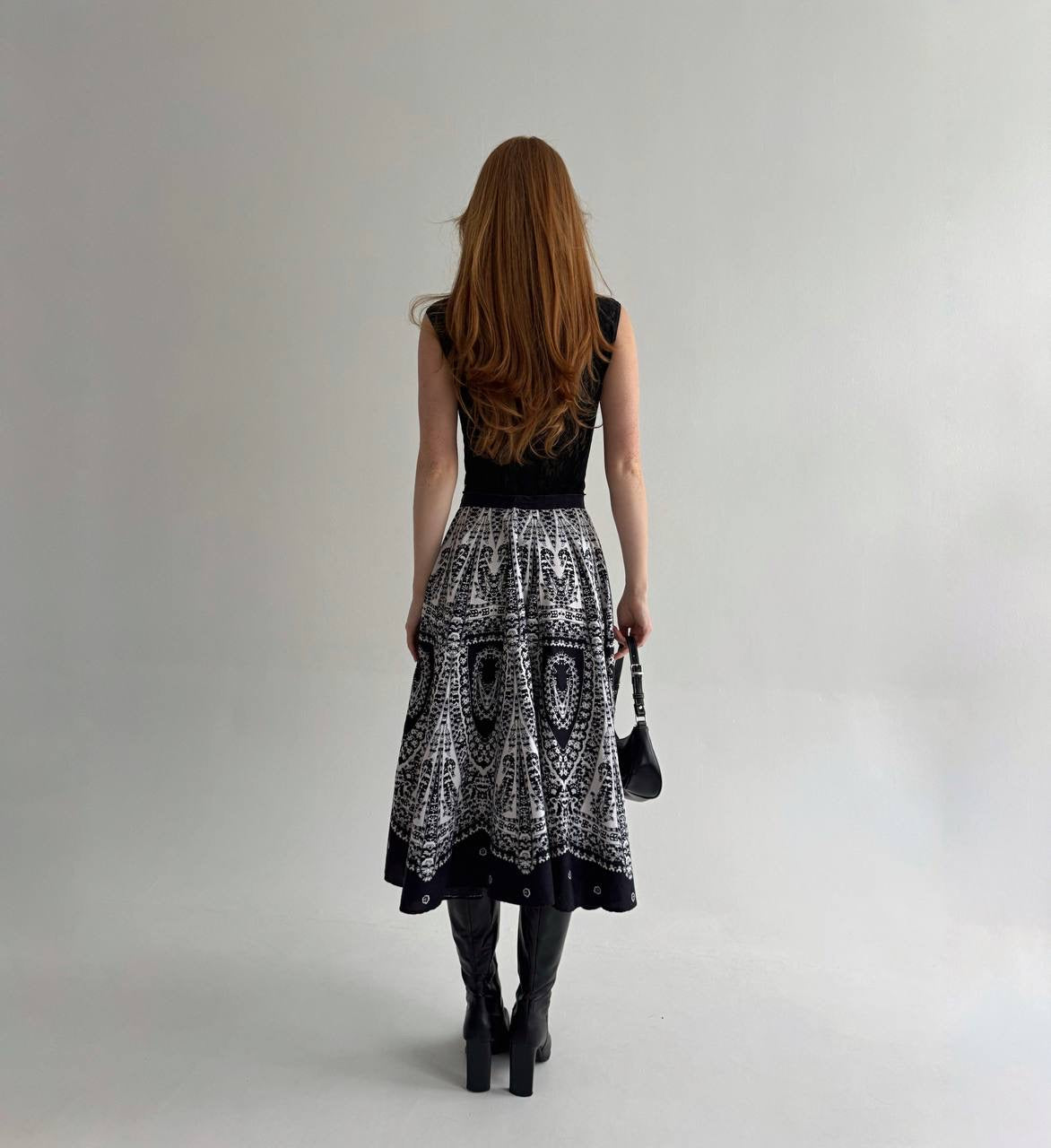 Vintage cotton A shape midi skirt