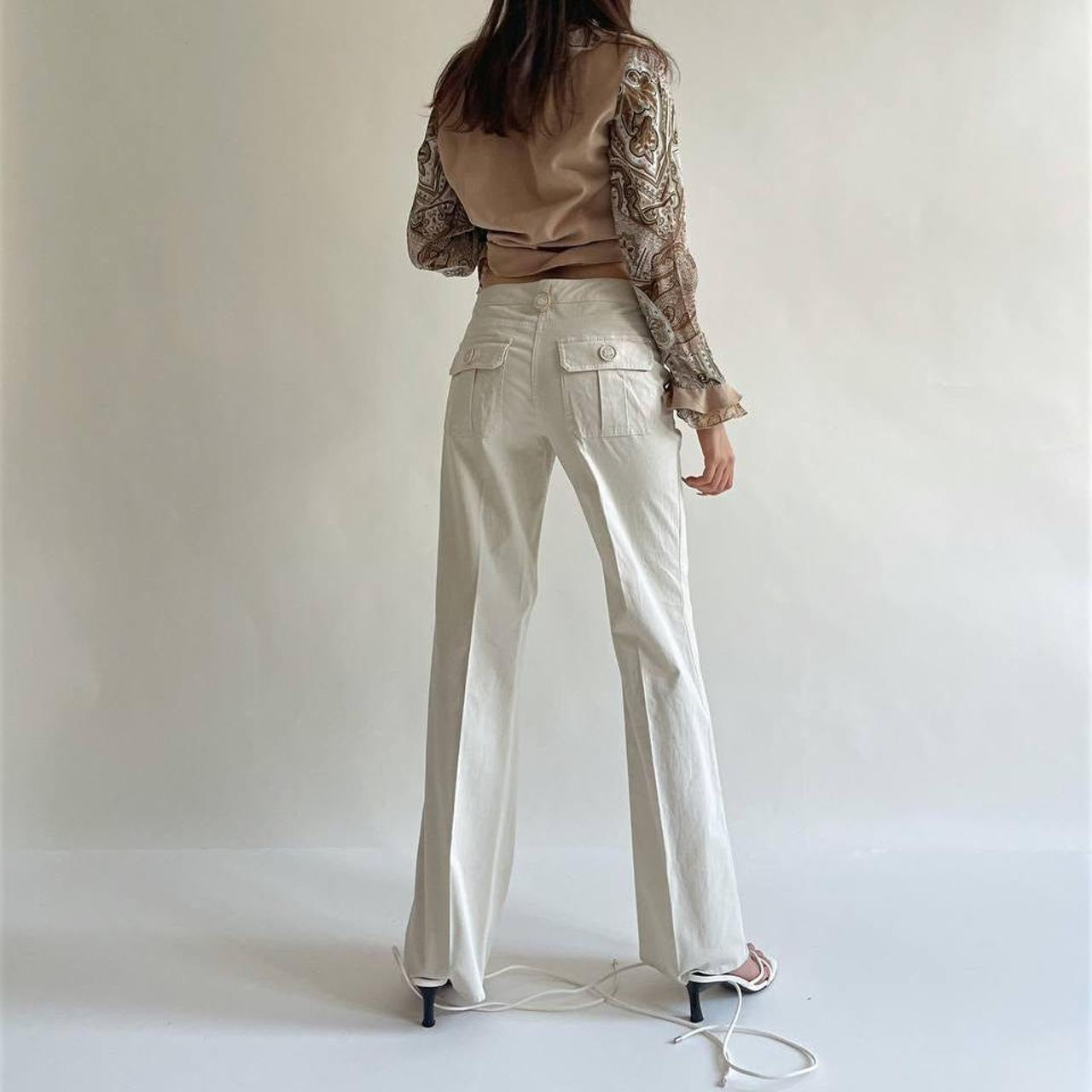 Y2K beige cotton trousers