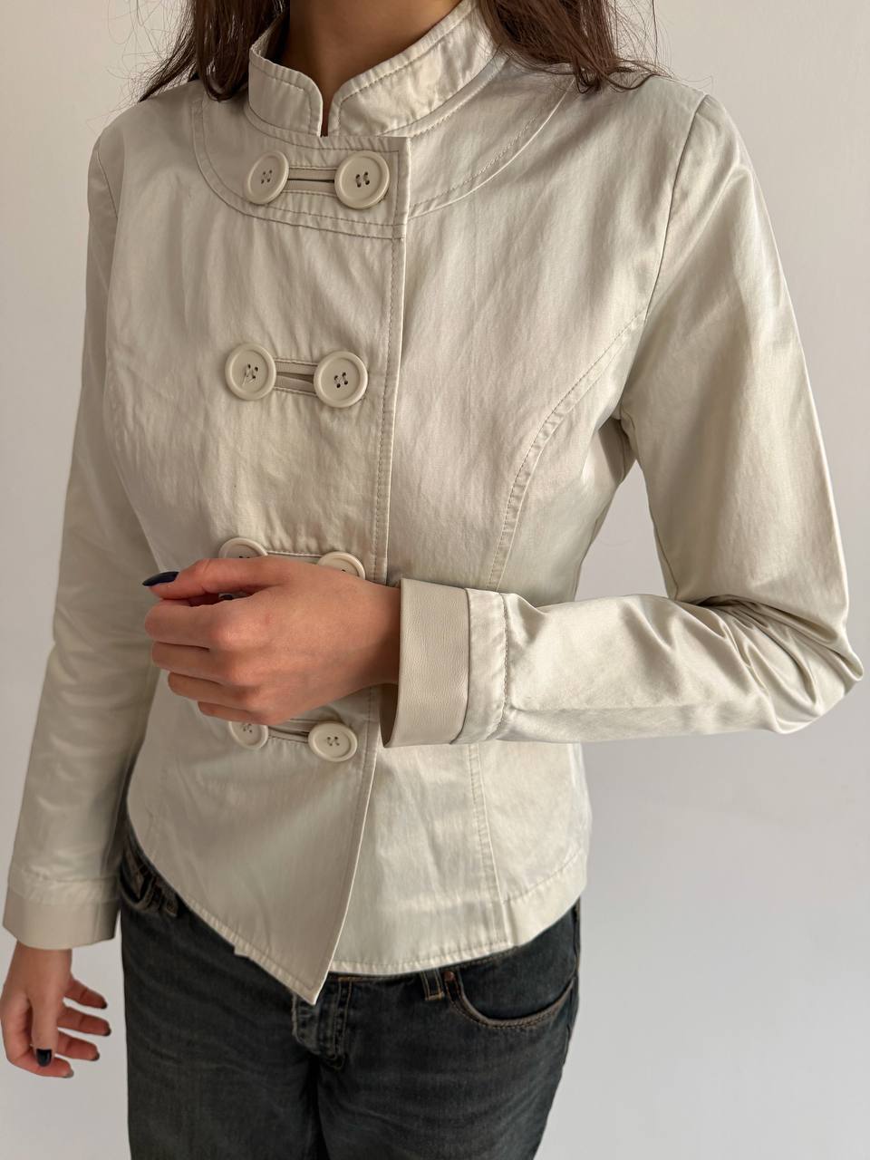 Vintage cotton cream satin jacket
