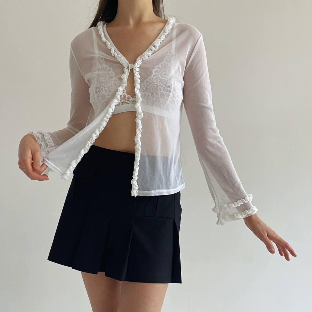 Vintage sheer white blouse