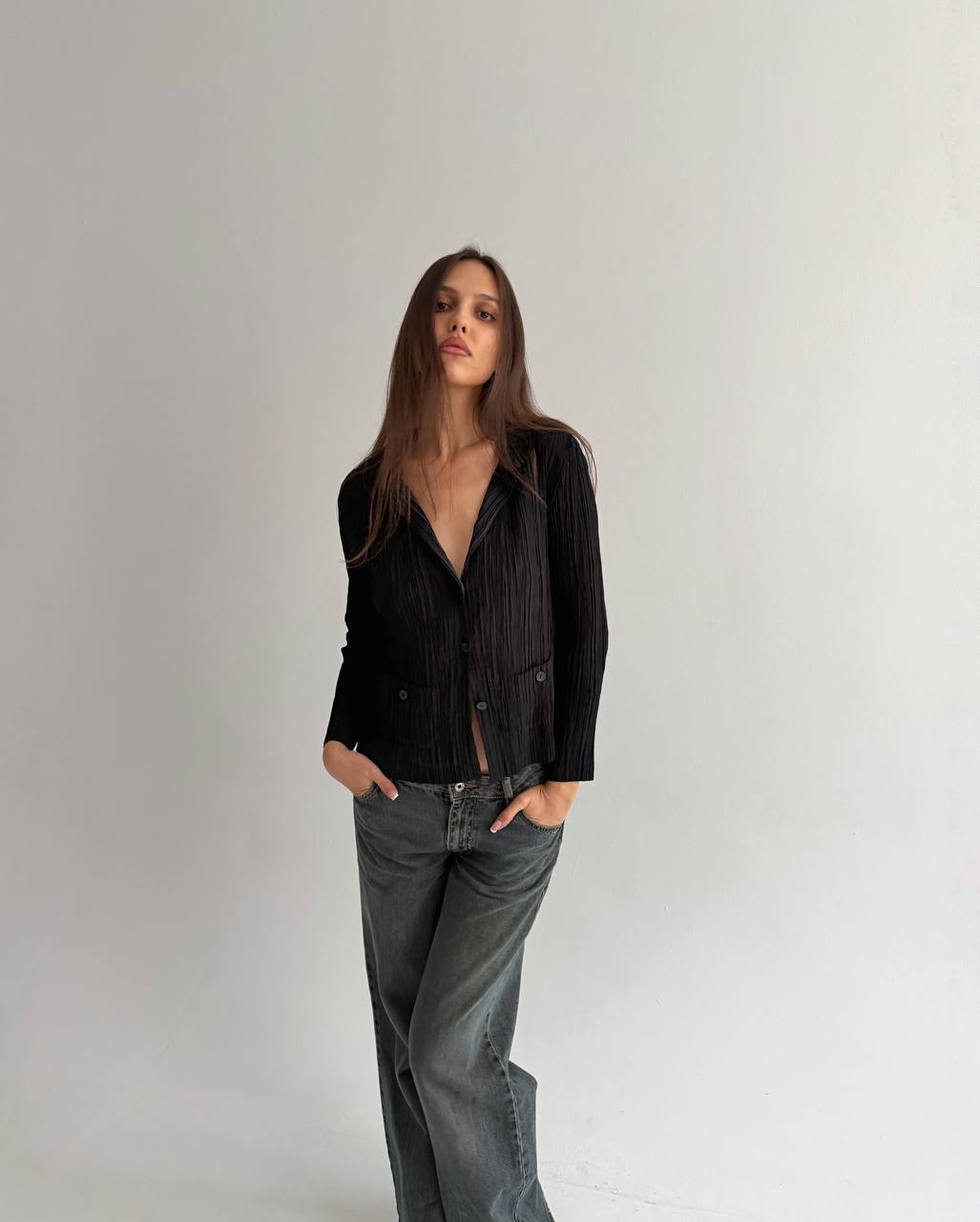 Vintage avant garde pleated blouse