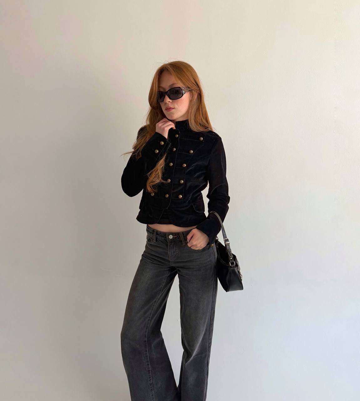Vintage velvet cotton napoleon style jacket