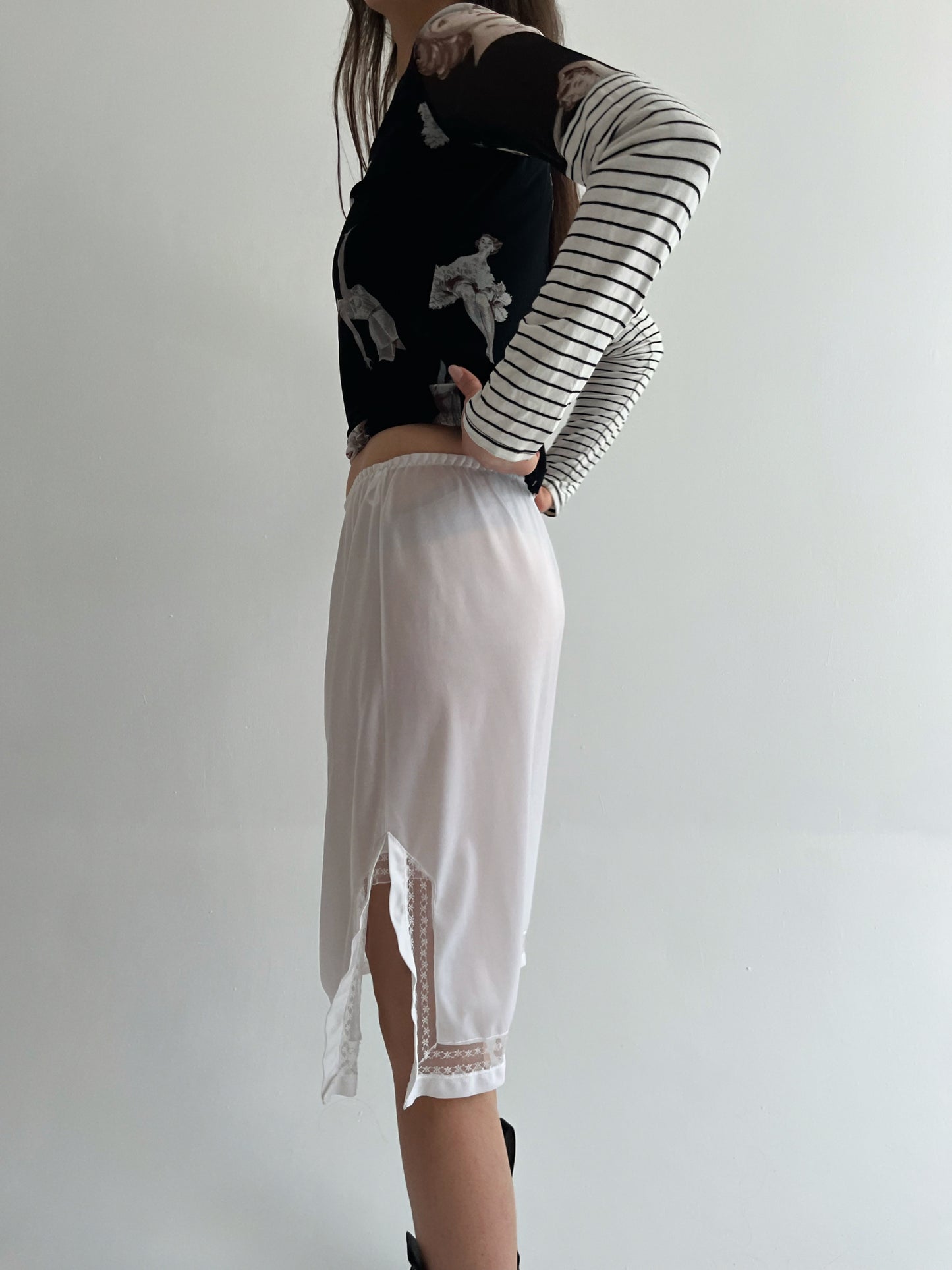 Vintage white slip skirt