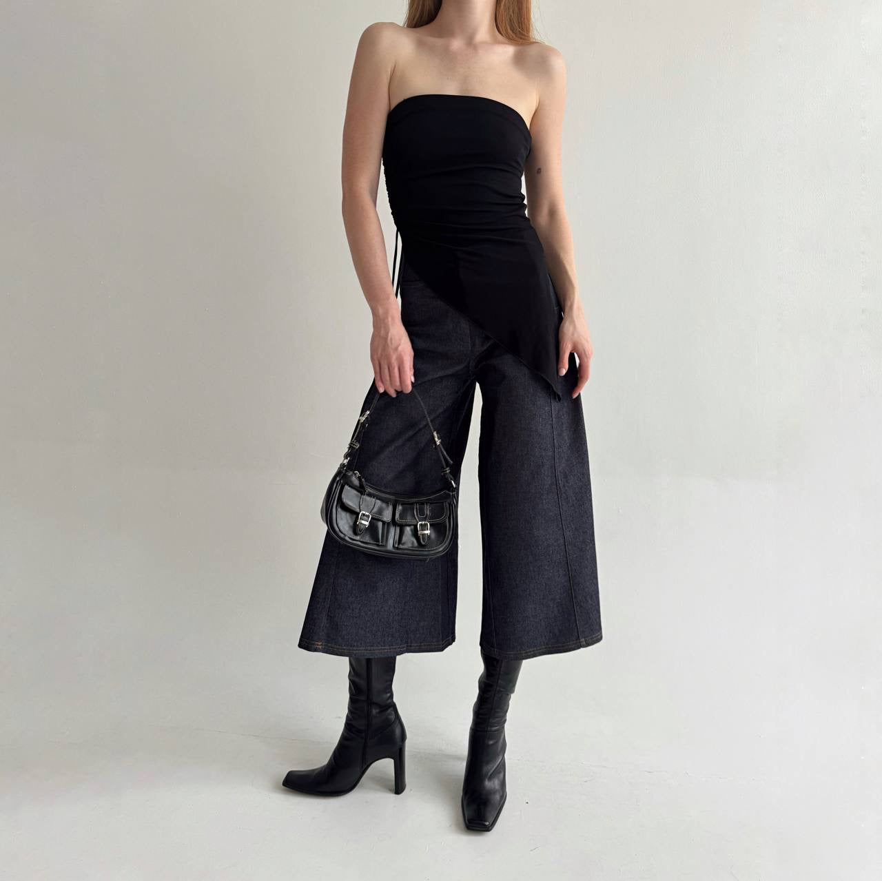 Vintage denim wide culottes