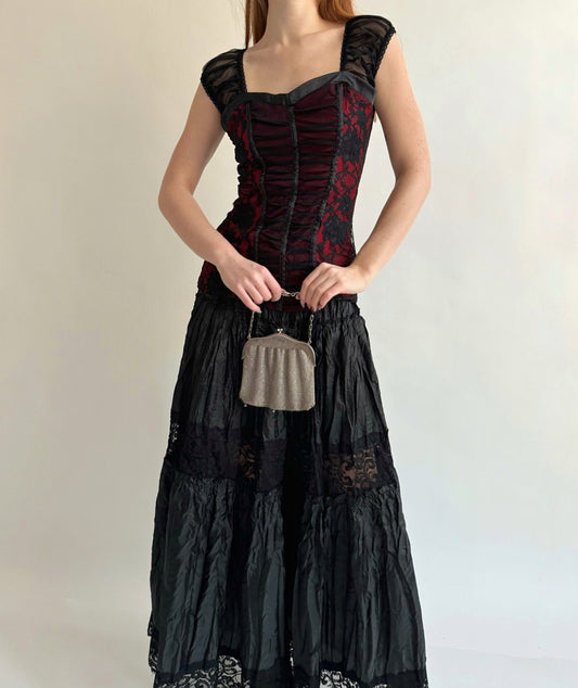 Vintage gothic blouse with lace