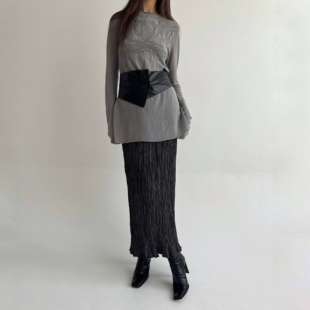 Vintage metallic pleated skirt