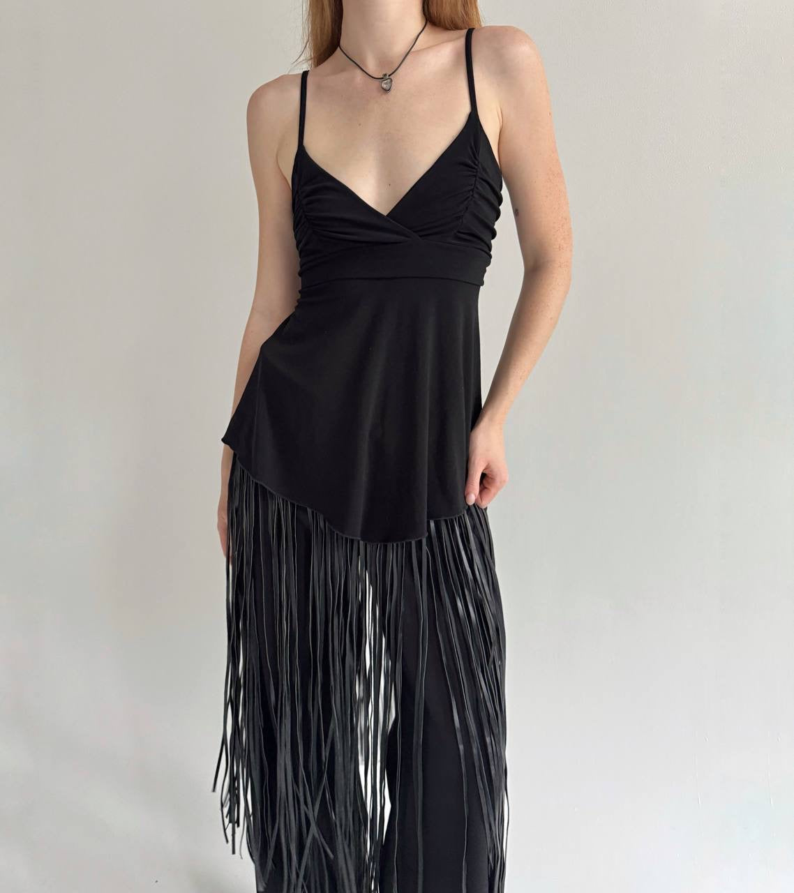 Y2K black elastic cami top