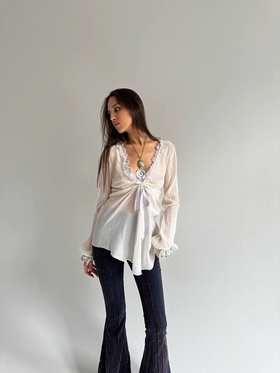 Sportmax pure silk and cotton boho blouse