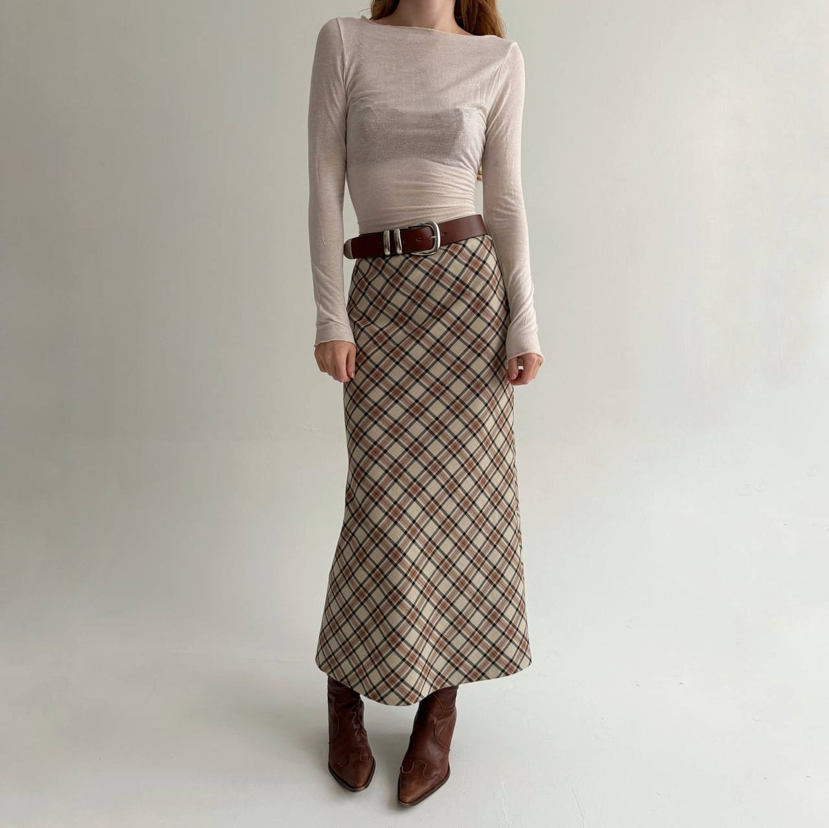 Vintage 99% wool maxi skirt
