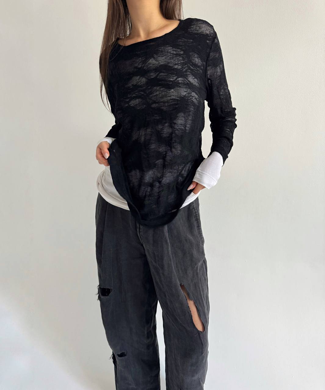 Vintage mesh avant garde blouse