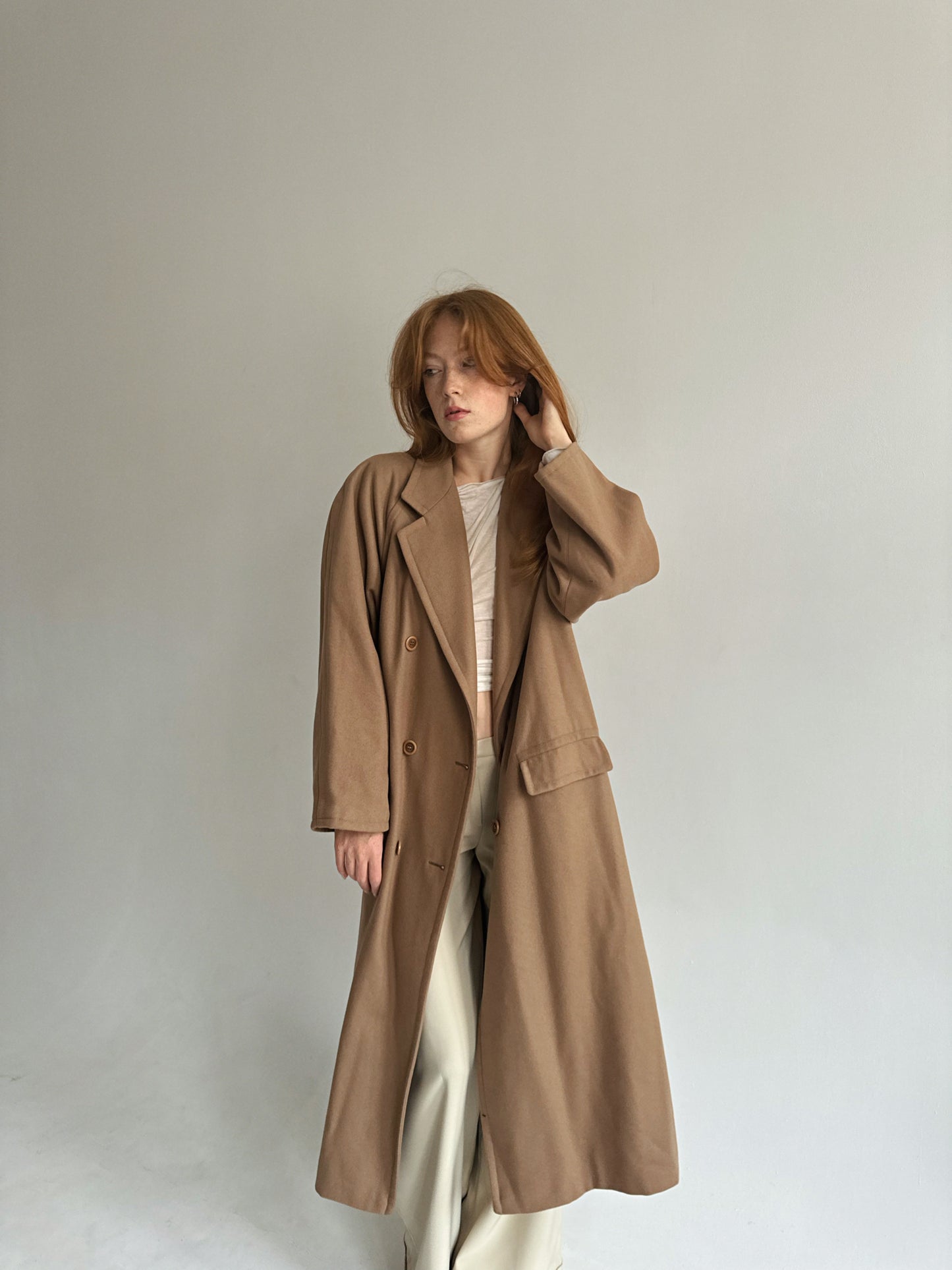 Vintage beige oversized coat