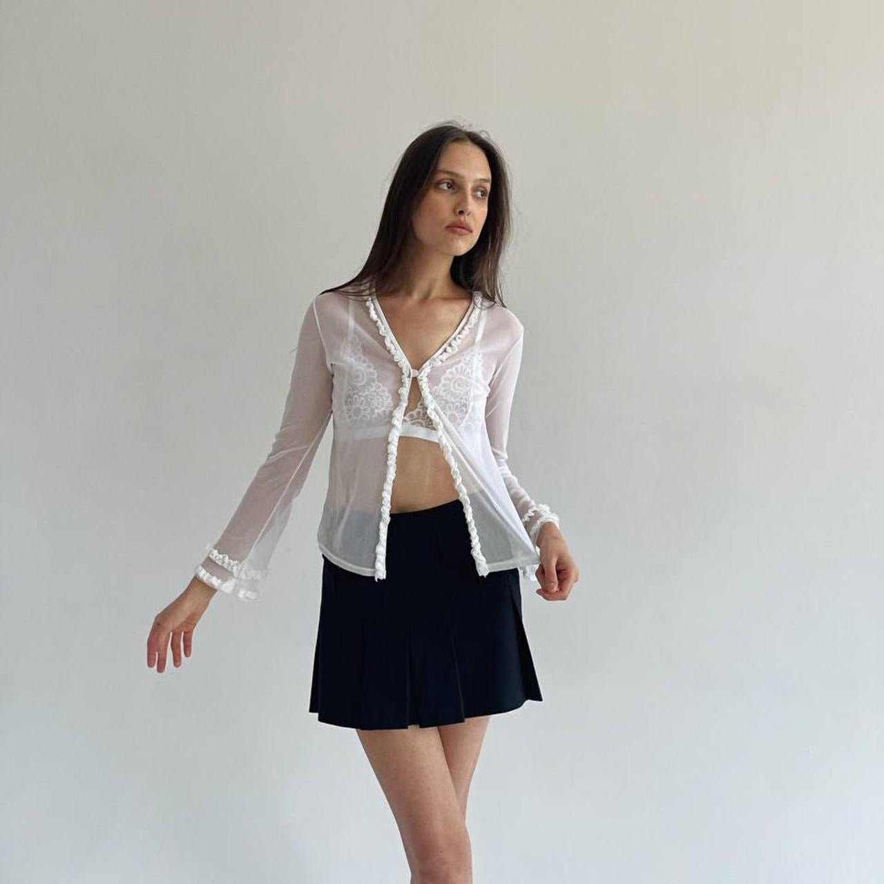 Vintage sheer white blouse