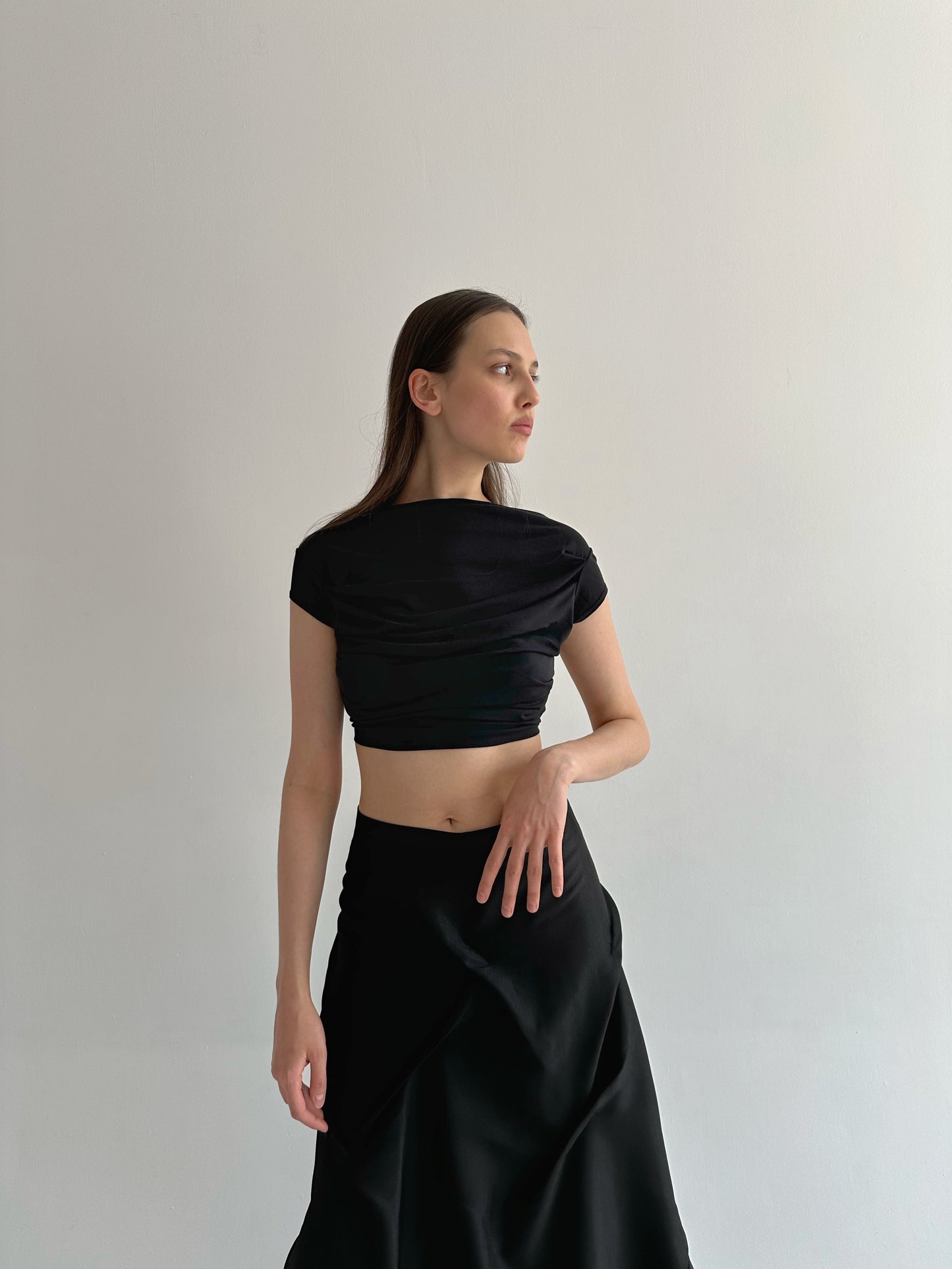 Vintage Plein Sud viscose pleated top with open back