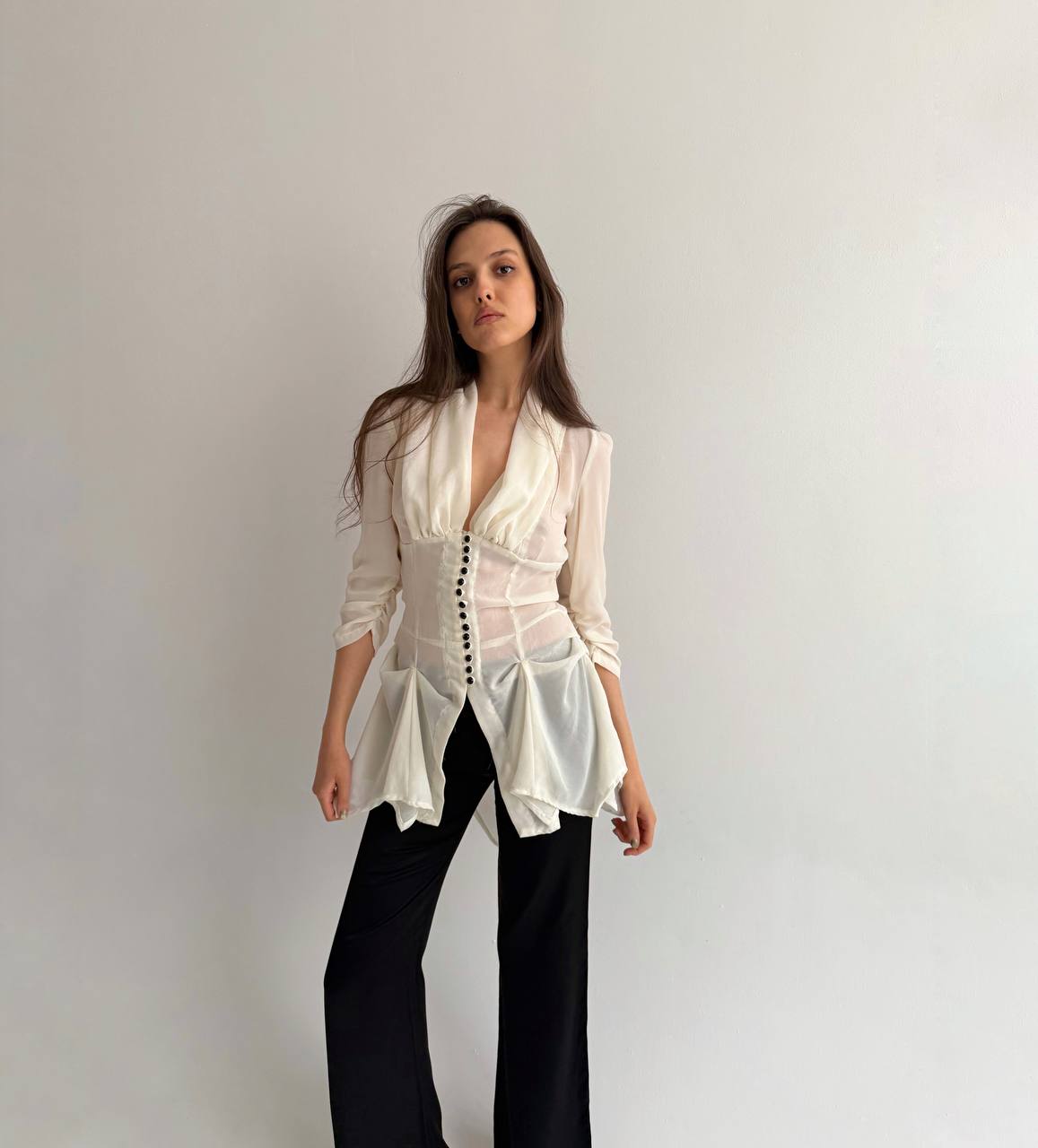 Vintage romantic avant garde blouse