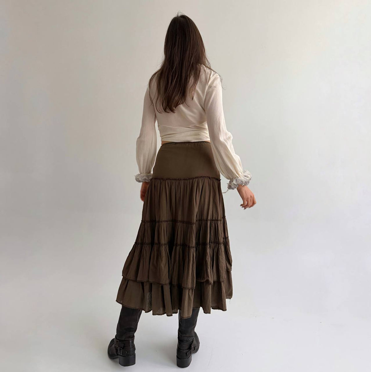 Vintage cotton ruffled skirt