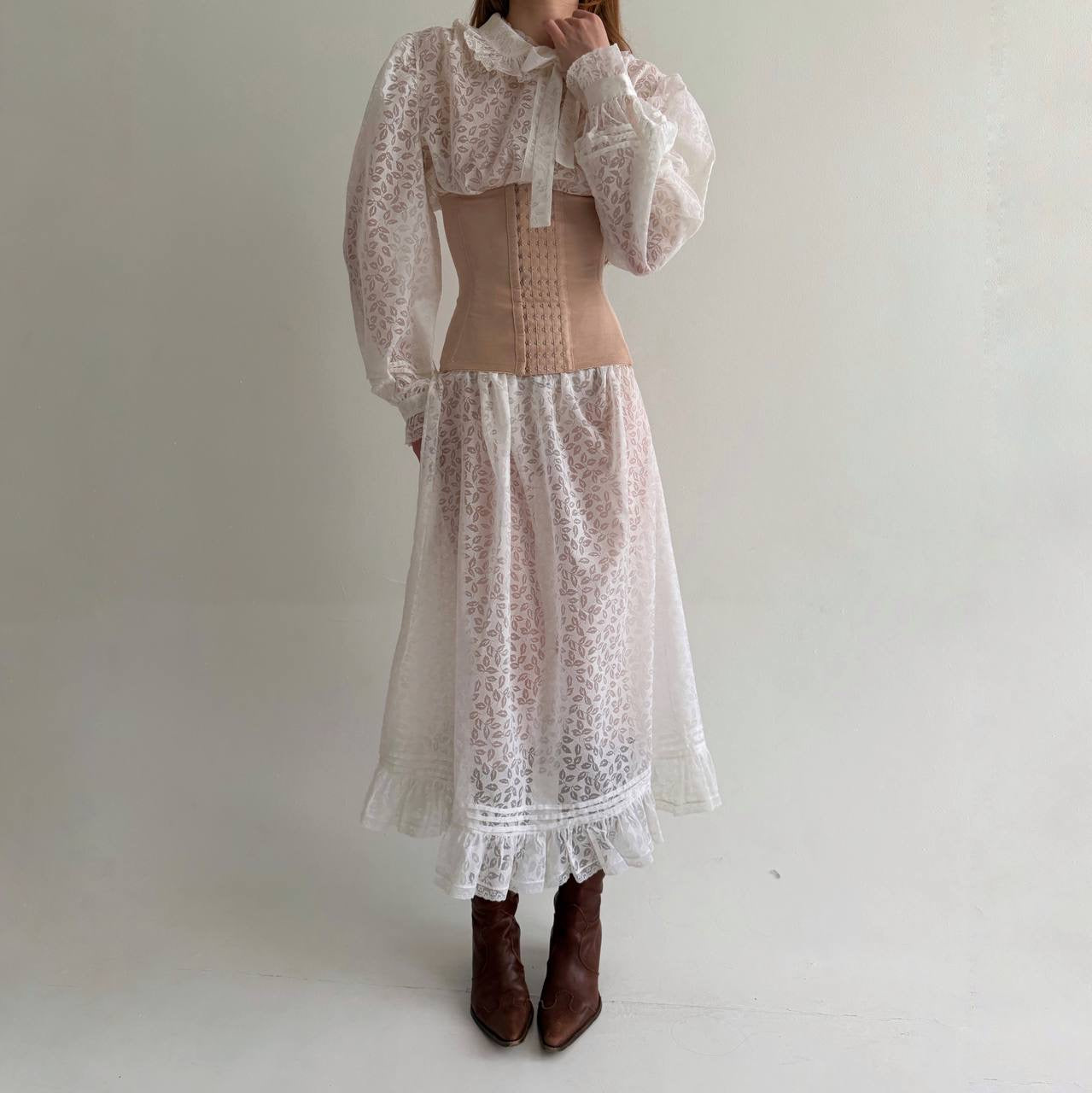 Vintage cotton blend printed night gown