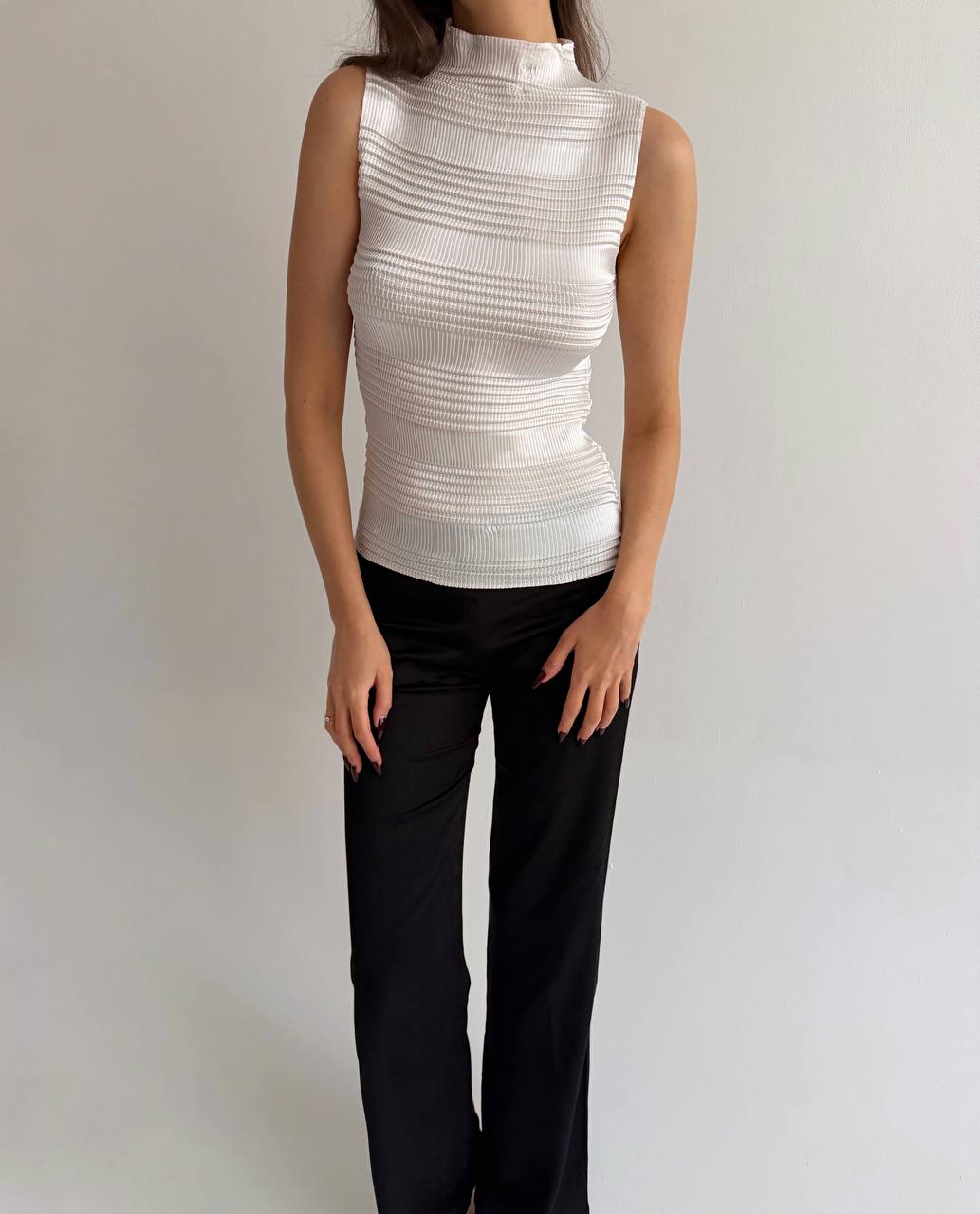Vintage pleated satin top