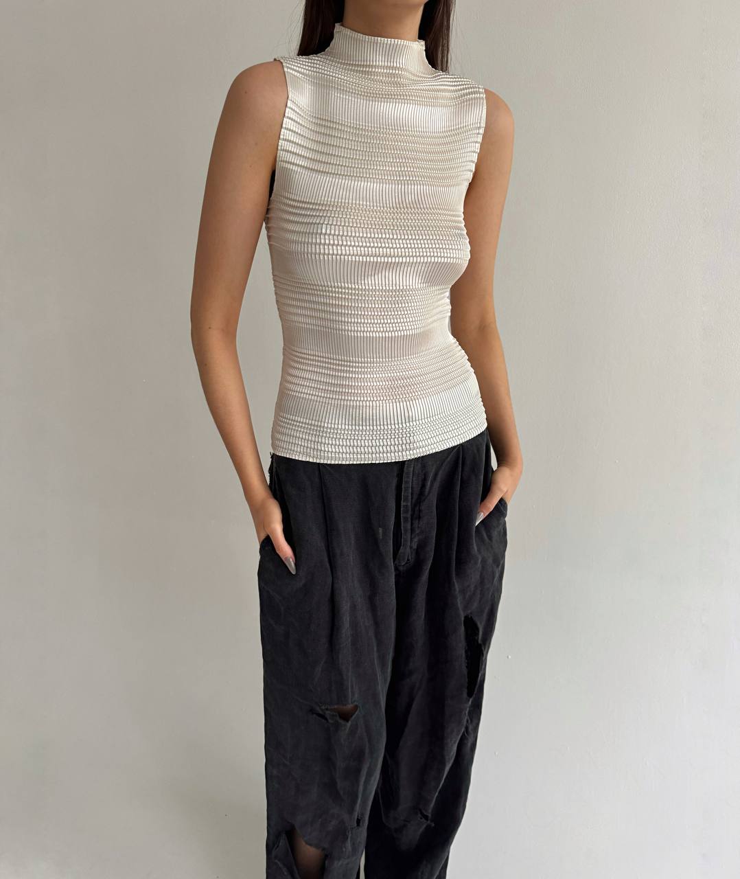Vintage pleated avant garde top