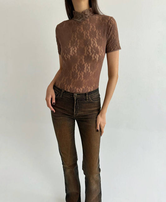 Vintage brown lace body