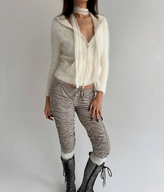 Vintage angora zip cardigan