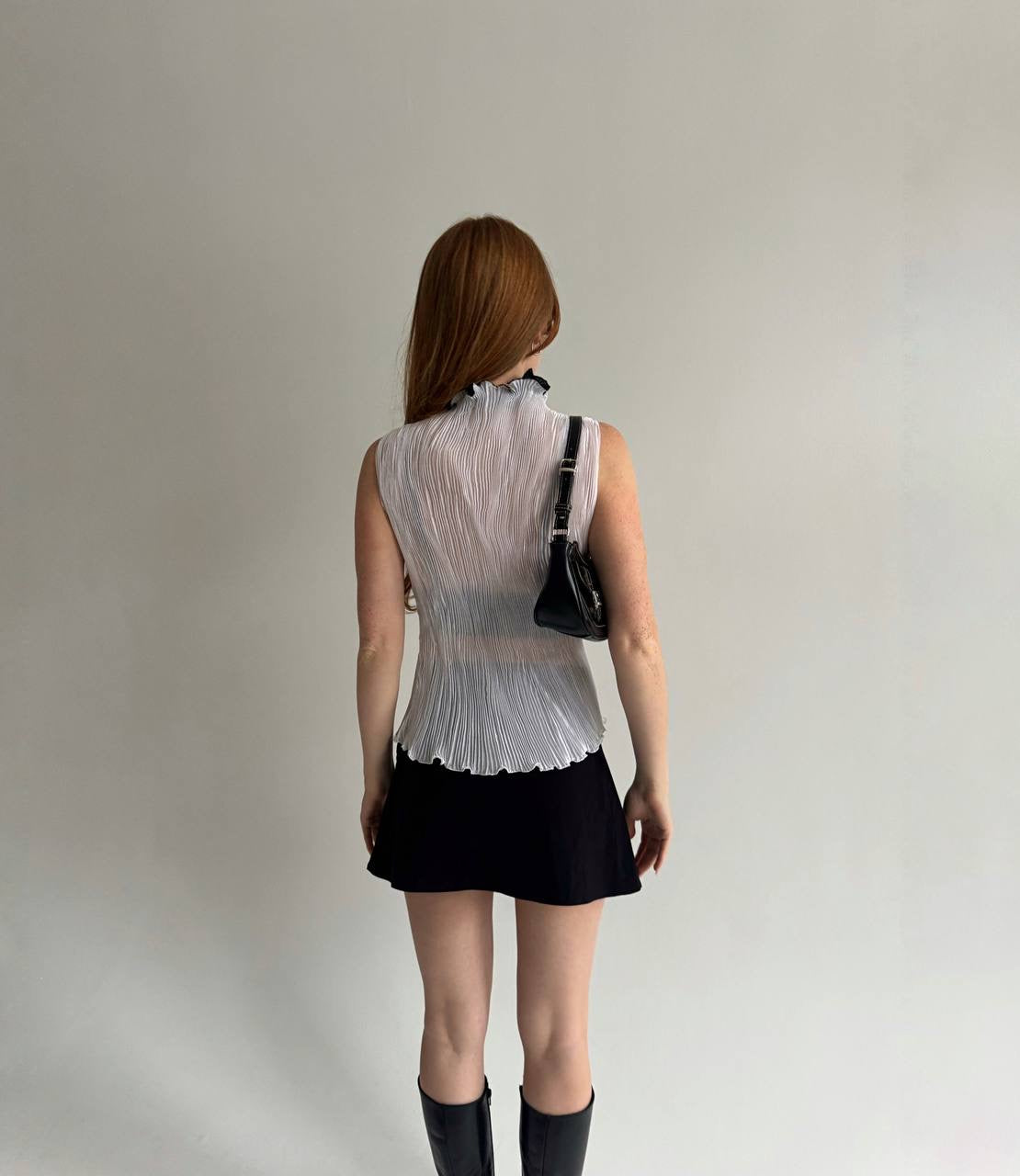 Vintage semi pleated blouse