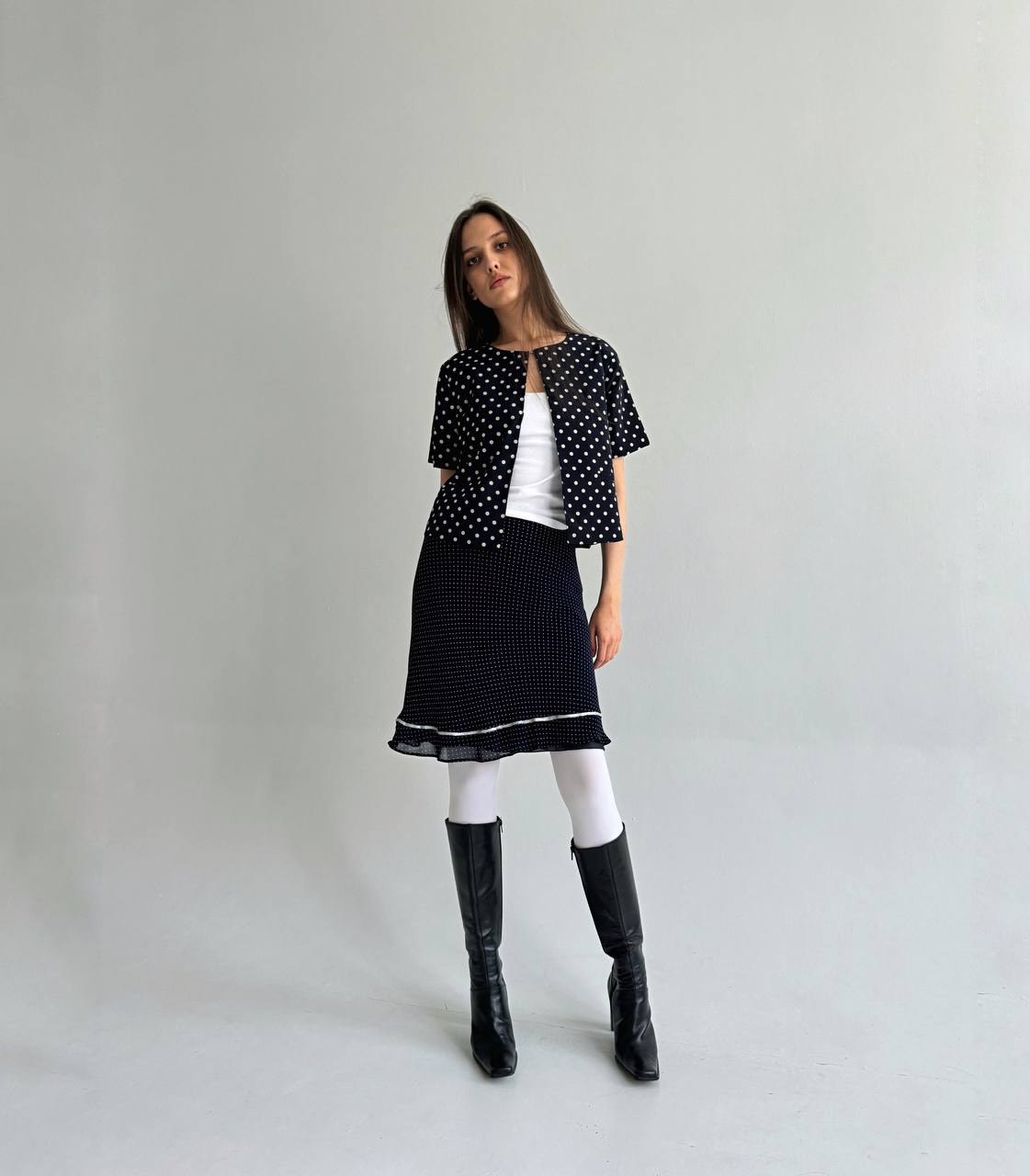 Vintage Blumarine viscose polka dot skirt
