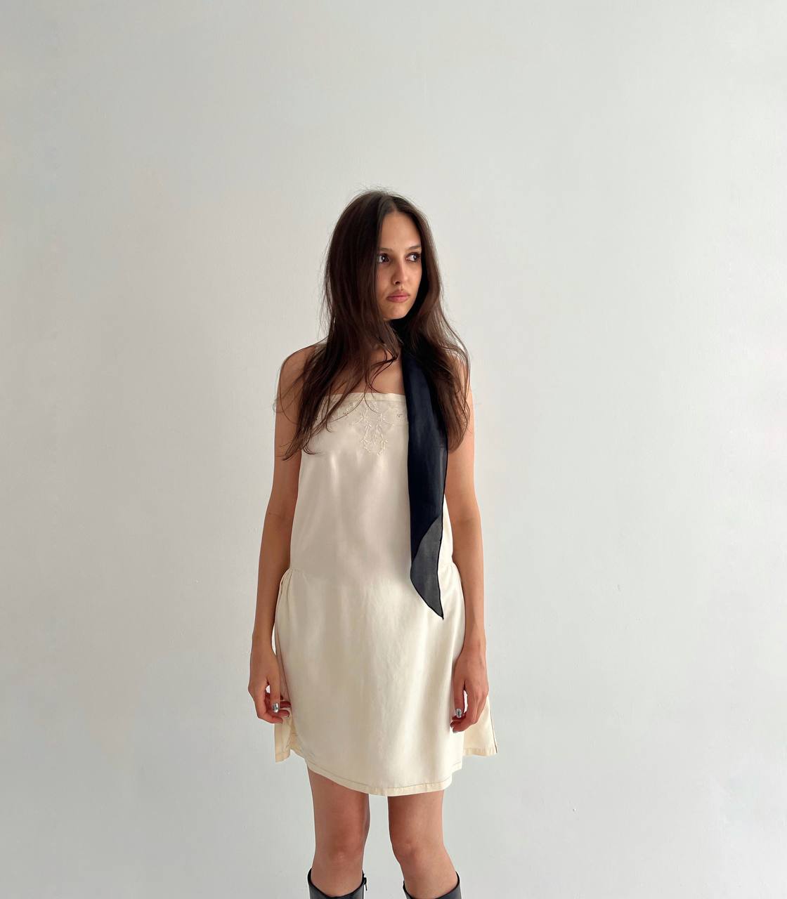 1920s antique pure silk slip dress
