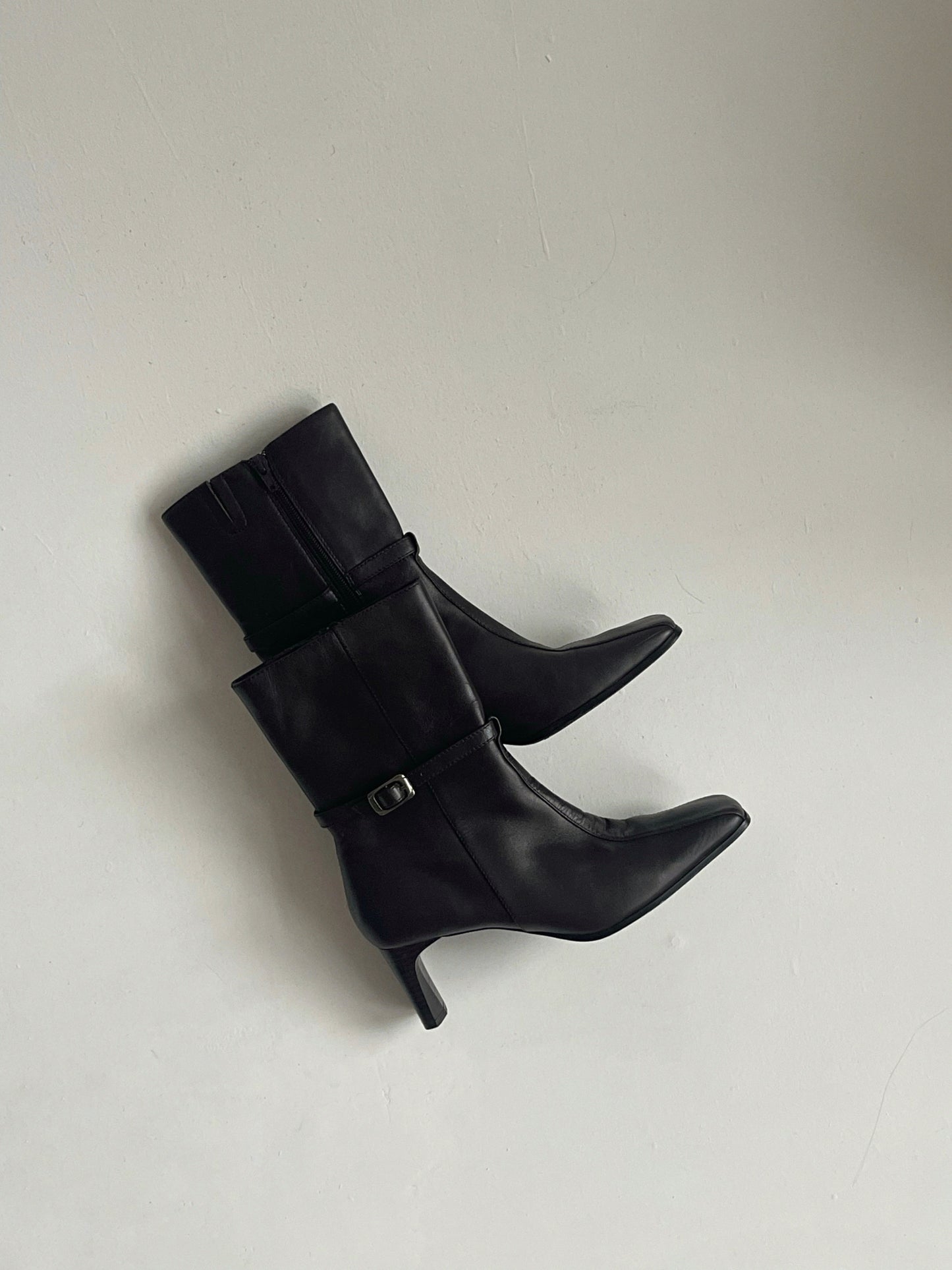 Vintage faux leather ankle boots