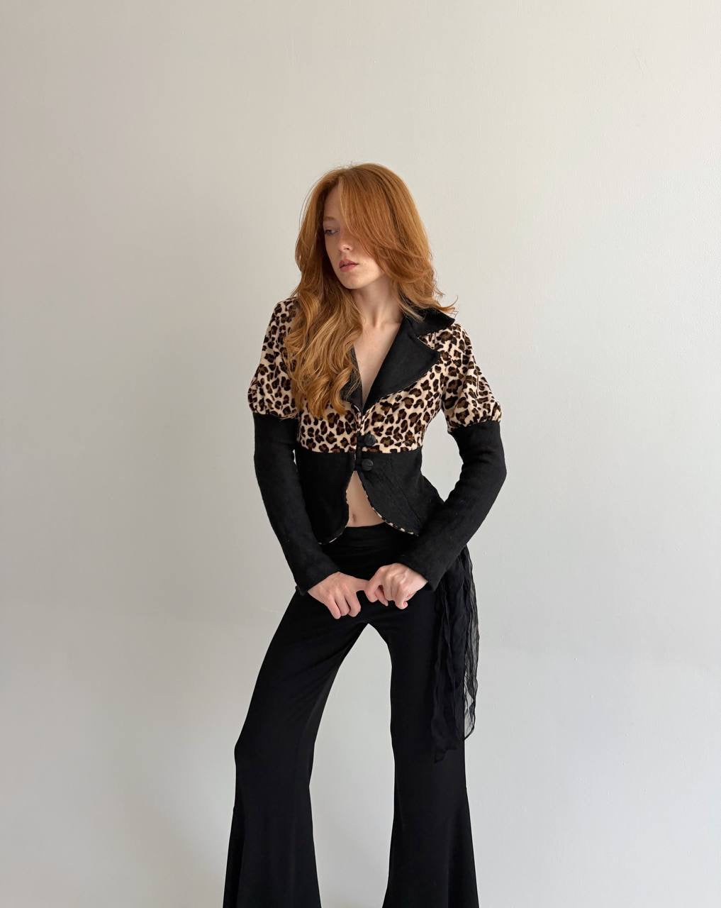 Vintage leopard printed blazer