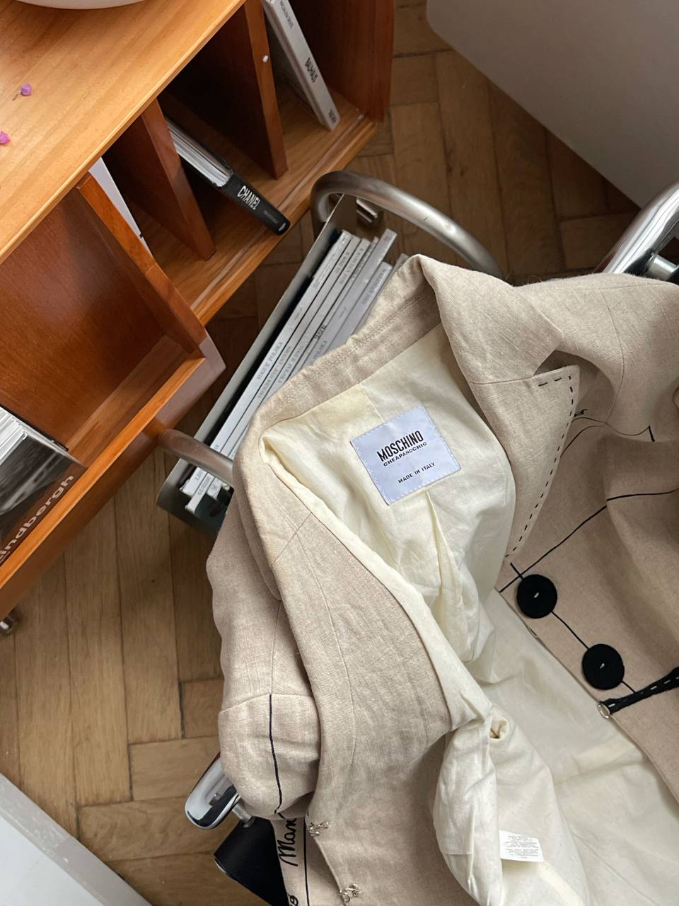 Moschino linen avant garde stockman beige blazer