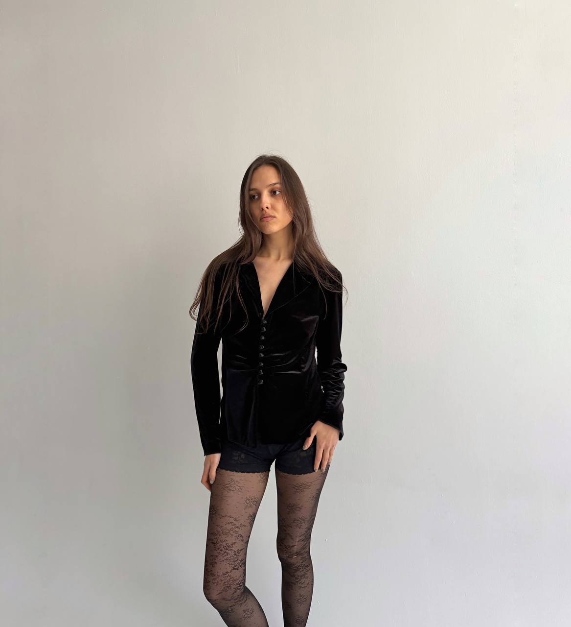 Vintage black velvet blazer